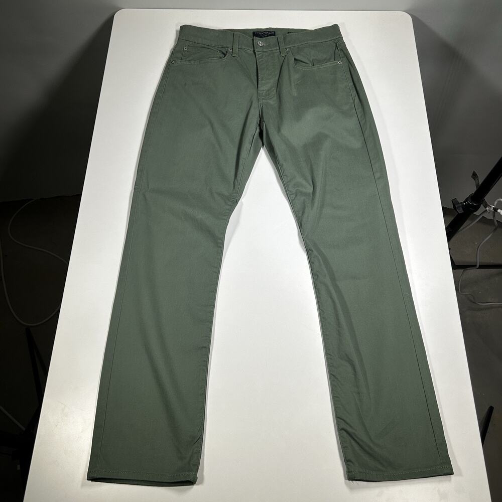Lucky Brand 121 30x29 Green Slim Straight Pants Coolmax Stretch Casual
